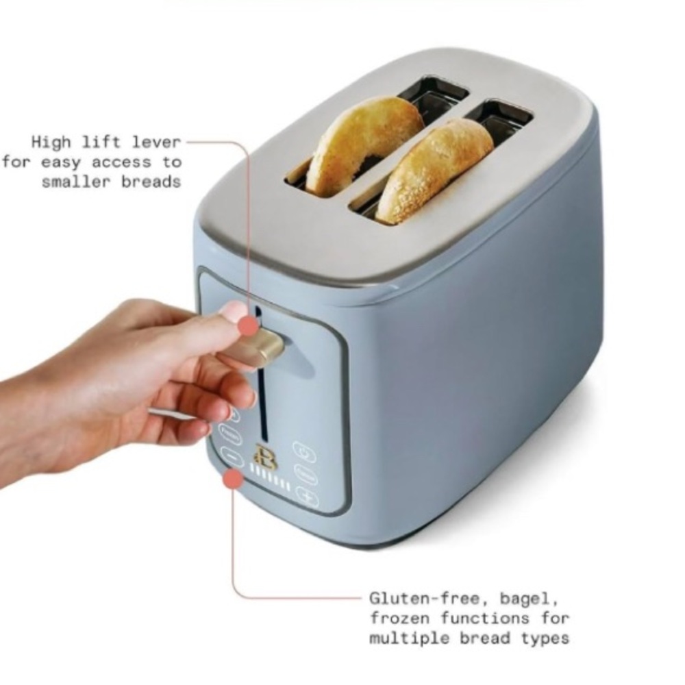 Beautiful 2 Slot Toaster with Touch-Activated Display, Cornflower Blue. - Picture 5 of 5